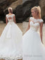 Ball Gowns Bateau Court Train Tulle Wedding Dresses With Belt/Sash