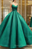 Ball Gown Dress Satin V-Neck Spagetti Straps