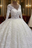 Ball Gown Long Sleeve Lace Wedding Dress