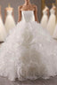 Ball Gowns Luxury White Tulle 3D Flower Wedding Dress