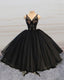 Ball Gowns Midi Prom Dress V Neck Lace Appliques