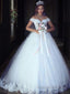Ball Gowns Off-the-Shoulder Floor Length Tulle Wedding Dresses