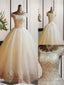 Ball-Gowns Off-The-Shoulder Sequin Floor-Length Tulle Wedding Dresses