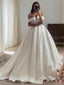 Ball Gowns Off-the-Shoulder Sweep Train Satin Wedding Dresses