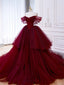 Ball Gowns Off The Shoulder Tulle Red Sweet 16 Dress