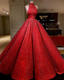 Ball Gown Red Prom Dresse Sequins Shinning Long Evening Dresses Gowns