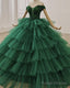 Ball Gown Ruffles Dresses Off The Shoulder Lace Beaded