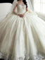 Ball Gowns Scoop Cathedral Train Tulle Wedding Dresses With Appliques Lace