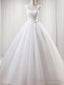 Ball-Gown Square Ruffles Floor-Length Tulle Wedding Dress