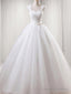 Ball-Gowns Square Ruffles Floor-Length Tulle Wedding Dresses