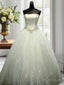 Ball-Gowns Straight Beading Floor Length Tulle Wedding Dress