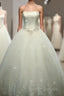 Ball-Gown Straight Beading Floor-Length Tulle Wedding Dress