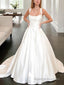 Ball Gowns Straps Court Train Satin Wedding Dresses