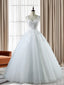 Ball-Gowns Sweetheart Applique Floor Length Tulle Wedding Dress