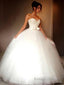 Ball Gowns Sweetheart Floor Length Tulle Wedding Dresses With Bow
