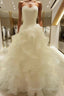 Ball-Gown Sweetheart Ruffles Court Train Organza Wedding Dress