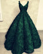 Ball Gowns V Neck 3D Lace Dresses