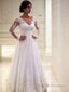 Ball Gowns V Neck Court Train Tulle Wedding Dresses With Appliques Lace
