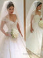Ball Gowns V Neck Floor Length Tulle Wedding Dresses With Beading