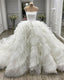Ball Gowns Wedding Dresses Organza Rufffles Pearl Straps