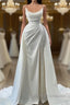 Modern White Spaghetti Straps Wedding Gowns With Beads Long