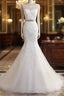 Bateau Neckline Mermaid Tulle Lace Wedding Dresses With Appliques