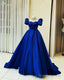 Beaded High Neck Cap Sleeve Satin Ball Gowns