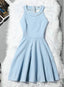 Beautiful Light Blue Short Halter Homecoming Dress