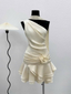 Beautiful One Shoulder Satin Pleated A-Line Homecoming Dresses