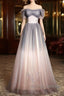 Beautiful Pink Gradient Beaded Sweetheart Long Prom Dress, Tulle Evening Dresses