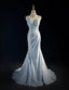 Beautiful Spaghetti Strap Mermaid Glitter Satin Long Prom Backless Applique Evening Gown Simple Wedding Dress
