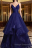 Beautiful Tulle Layers Straps Long Party Dress Formal Dress, A-Line Evening Prom Dress