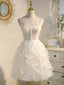 Beige Tulle Short Prom Dresses Mini/Short Beige Homecoming Dress
