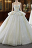 Best Discount And High Quality Ivory White Ball Gowns Tulle Appliques Sweetheart Wedding Dress