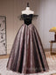 Black A Line Satin Tulle Long Prom Dress Black Prom Black Prom Dresses
