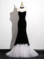 Black And White Mermaid Long Prom Dresseses Black And White Prom Dresses
