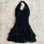 Black Chiffon Sleeveless Halter Prom Dress Short Prom Dress