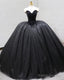 Black Corset Ball Gowns Wedding Dress Sweetheart