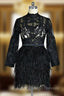 Black Prom Celebrity Dress Sheath Long Sleeves