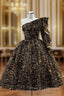 Black Gold Sequins One Shoulder Short Prom Dresses