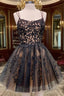 Black Lace Short Prom Dress, Cute A-Line Homecoming Party Dress