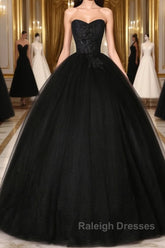 Black Long Prom Dresses, Black Lace Formal Evening Dress