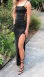Black Long Prom Dress Strapless Mermaid Prom Dress Sparkle Tight Prom Dress