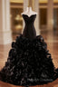 Black Mermaid Strapless Prom Dresses