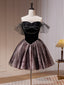 Black Mini Short Prom Dress, Sweetheart Neck Black Cute Homecoming Dress
