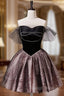 Black Off Shoulder Tulle Short Prom Dresses Black Homecoming Dresses