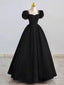 Black Satin Long Formal Prom Dress, Black Prom Dress