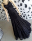 Black Sequin Pattern Prom Dress Mermaid V-Neck
