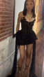 Black Tulle Sequins Cocktail Dresses Short Homecoming Dresses Birthday Outfits