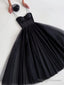 Black Tea Length Prom Dresses, Tea Length Little Black Formal Homecoming Dresses